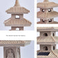 Japanese Pagoda Statue Zen Garden Lantern Resin Stone Tower Sculpture Buddha Decor for Patio Backyard Meditation Home Ornament