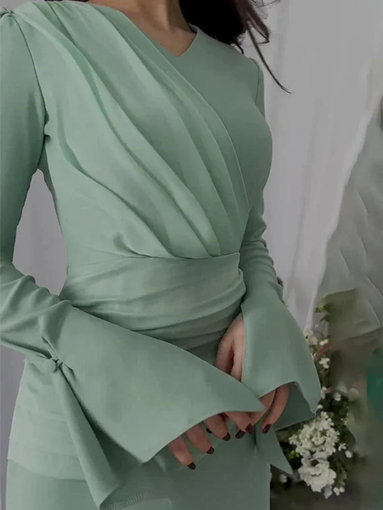 Eid Muslim Party Dress Women Ramadan Abaya Pleated Flare Sleeve Long Dresses Morocco Vestidos Largos Dubai Robe Jalabiya 2024