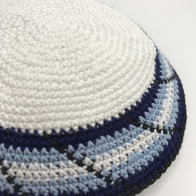 15cm/16cm/17cm Kippah Traditional Jewish Yarmulke Hand Made Knit Judaica Yamaka Kippot Hat for Men