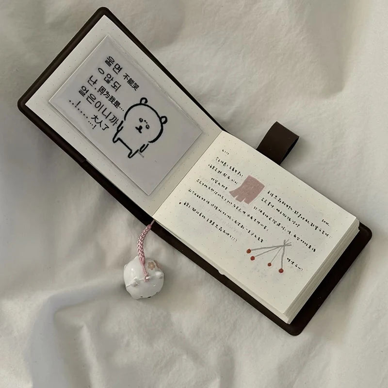 Ins Niche Minimalist Notebook Brown Japanese Style Pocket Book A Chic & Simple Diary for Mindful Journaling Personal Reflection