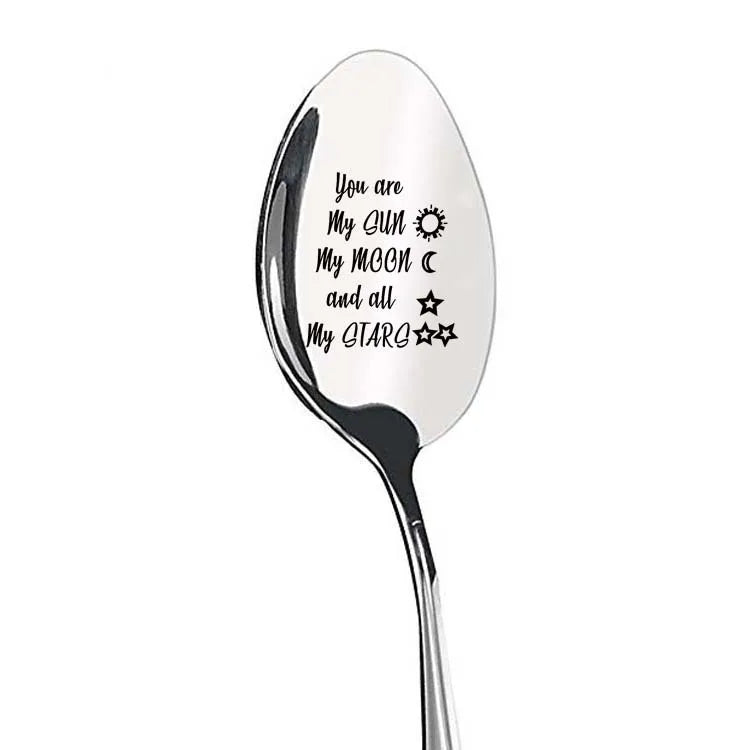 1Pcs 2024 Years I Love You Anniversary Valentines Day Gift for Boyfriend Girlfriend Stainless Steel Spoon Birthday Wedding Gifts