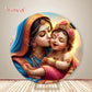 Krishna Round Backdrop Baby Baptism Backdrop Hindu God Krishna Radha Yashoda Circle Cover Indian Wedding Photography Prop