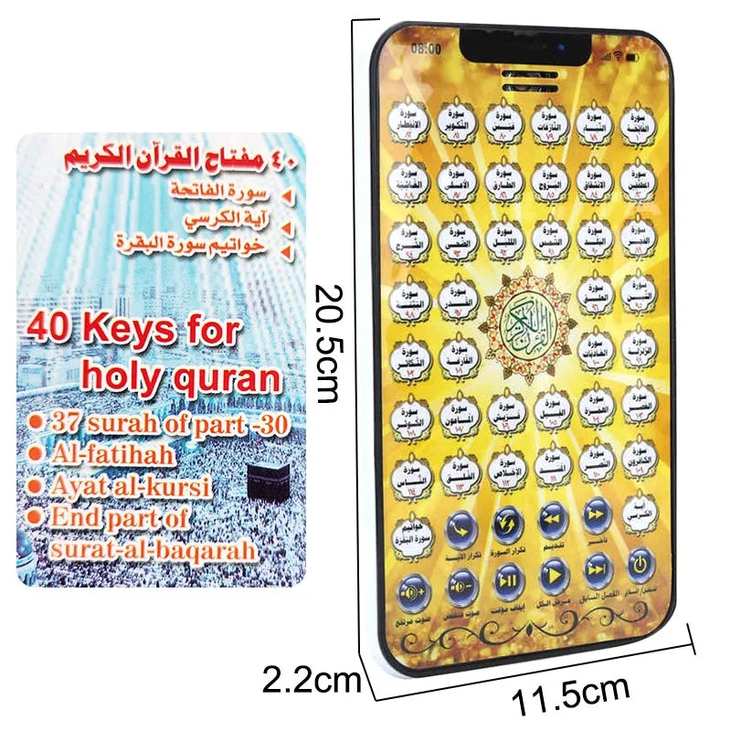 Children Tablet daily Quran Al-Quran Learning Player with 38 Chapters Quran mini kids toy Pad,The kids Islamic Learning toys