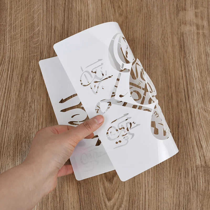 Islam DIY Stencil Mold Bismillah Arabic Script Wall Painting Scrapbook Embossing Album Paper Card Template Ramadan Eid Mubarak