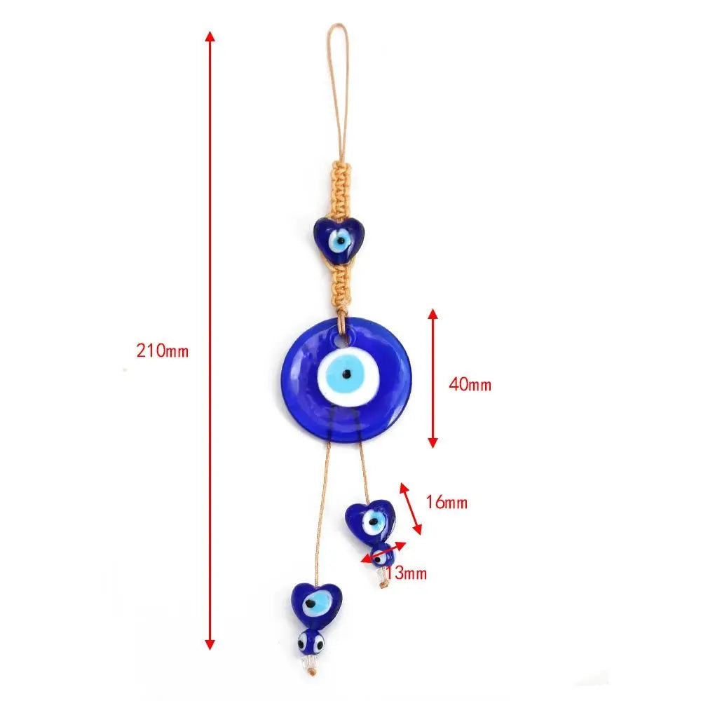 Demon Eye Lucky Charm Car Ornaments Protection Tassel Crystals Feng Shui Car Decor Turkish Blue Eye Retro Glass Pendant Gifts
