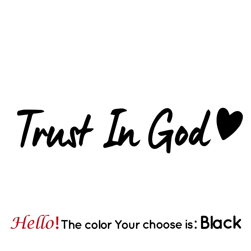 Vinyl Trust In God Carbon Sticker Cars Decal Weatherproof Auto Styling Cartoon Car Stickers Car Accessories