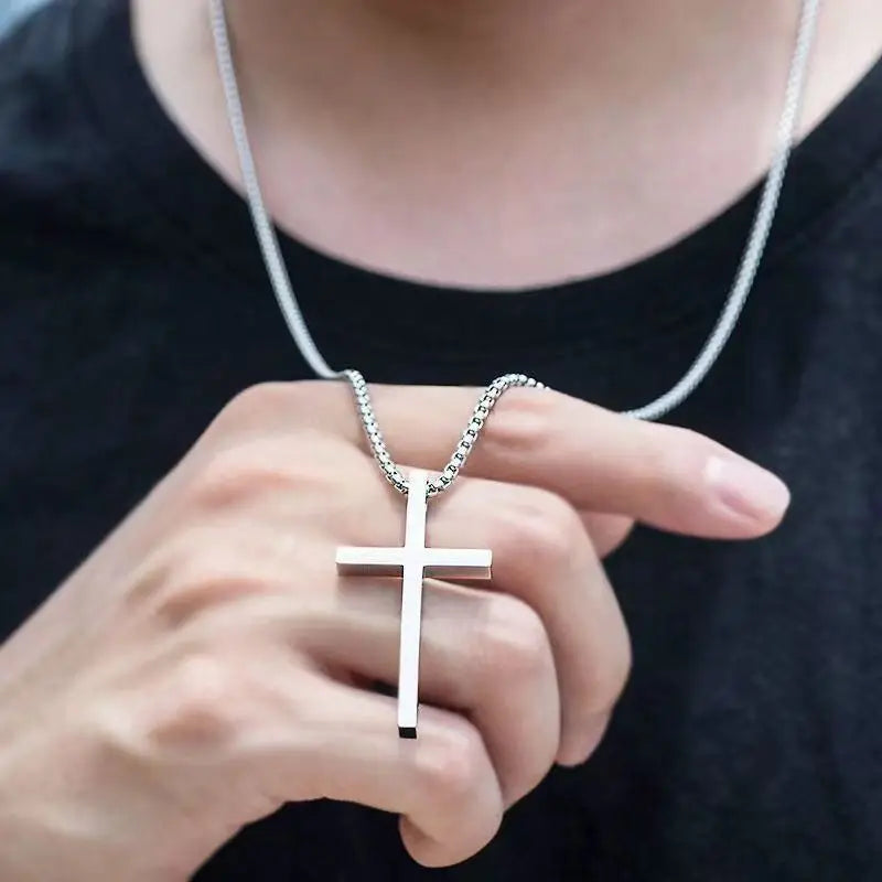 2025 New Religion Christian Simple Necklace for Women Men Virgin Mary Jesus Cross Pendant Chains Fashion Jewelry Length 60/70CM