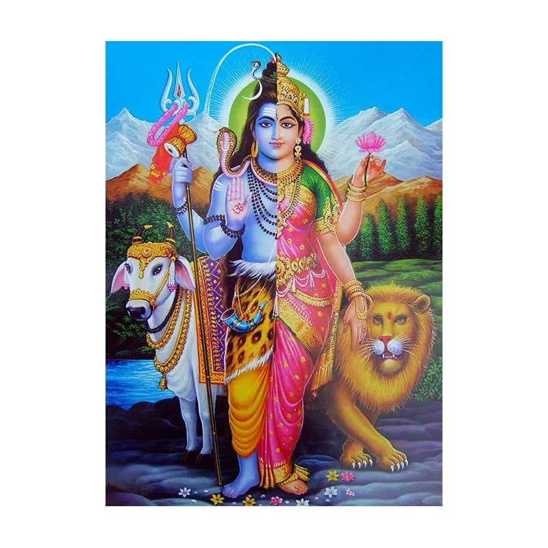 Modern Hindu God Wall Art Lord Shiva Buddha Portrait HD Canvas Oil Painting Poster Prints Home Bedroom Living Room Decoration