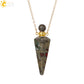 Crystal Perfume Necklace Natural Stone Cone Pendant Healing Clear Quartz Pendants Essentials Oil Diffuser Vial Necklaces H119