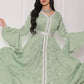 India Turkey Muslim Abaya Dresses Women Elegant Diamond Wedding Evening Party Dress Lace Belted  Abaya Morocco Caftan Robe