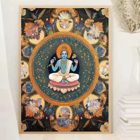 Hindu God Spiritual Serene Forest Temple Scene Indian Nature&Wildlife Poster Canvas Painting Wall Art Pictures Home Decor