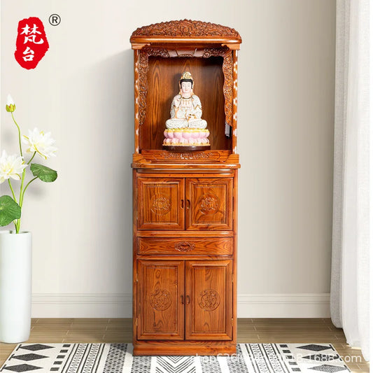 HT Fanti Chinese Style Buddha Shrine Cabinet Home Altar Offering Table Fairy Altar Incense Table God House Cabinet Buddha Altar