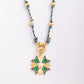 Star Celestial Blue Green Evil Eye Long Knot Beaded Necklace,Boho Nature Cotton Cord Sweater Amulet Party Summer Beach  Jewelry