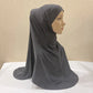 Women 2 Piece Solid Color Amira Jersey Muslim Hijab Soft Stretch Head Scarf with Tube Inner Underscarf Cap Hood Prayer Turbante