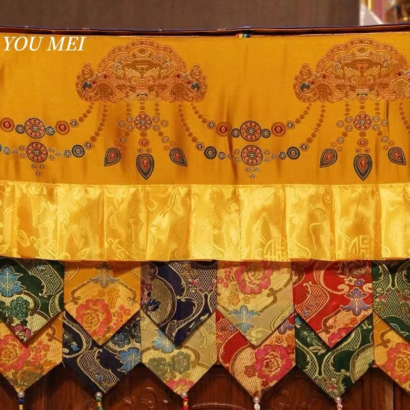 Tibetan Prayer Flag Five-Color Drapery Buddhist Altar Eight Auspicious 1m Curtain Wall Hanging Curtain Buddhist Item Decoration