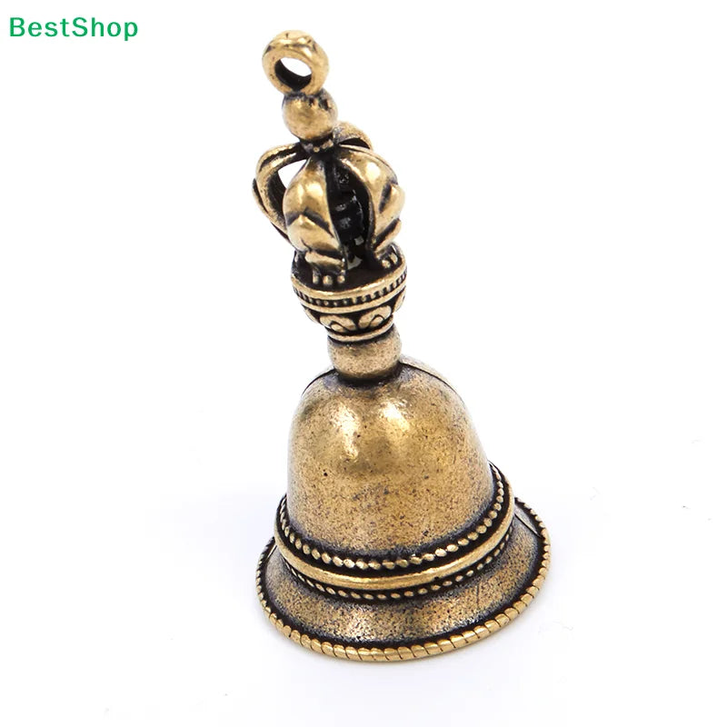 ♥Brass Tibetan Vajra Bell Pendant, Antique Finish Buddhist Bell Charm for Jewelry Making,Home Decor & Spiritual Blessing
