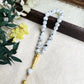 10mm Large Flower Beads 33pcs Glass Prayer Beads Muslim Tasbih Golden Tassel Handmade Rhombus Shape Retro Style Jewelry