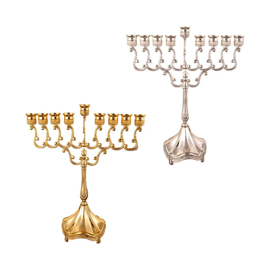 9 Branches Candle Holder Tabletop Candelabrum Candle Stands Hanukkah Menorah for Christmas Party Wedding Home Decor Gift