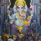 Religion Elephant God India Hinduism Ganesha Painting Canvas Durga Golden Zari Art Poster Prints Living Room Home Decor Pictures