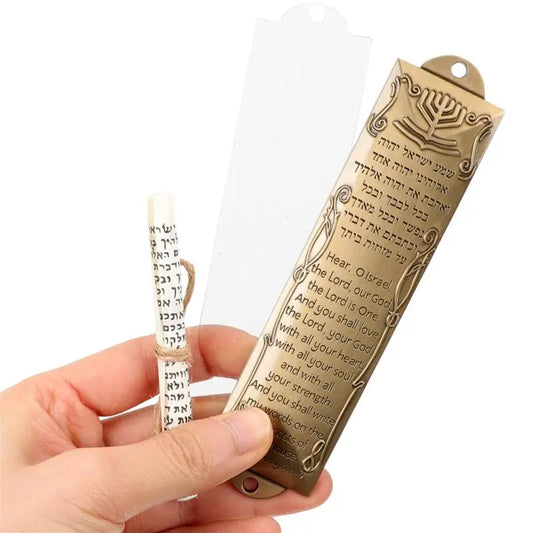 Mezuzah Alloy Decor Case Jewish Metal House Door Religious Scroll Mezuza Blessing Hebrew Holy Wall Vintage Plaque Pewter Judaica