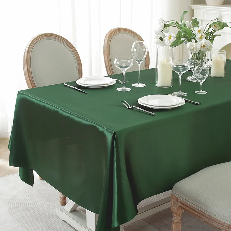 Rose Gold Satin Tablecloth,Nordic Style Elegance Wedding Dust-Proof Table Cover,For Dinning Birthday Party Tabletop Decor