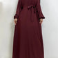 Hot Selle Simple Style Moroccan Dresses Kaftan Turkey Solid Color Gulf Abayas Islamic Women Long Dress Muslim Saudi Robe Ramadan