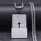 Chrisitian Cross Bible Verse Prayer Necklace Stainless Steel Portuguese Religious Necklaces Jewelry collar hombre N2035S02