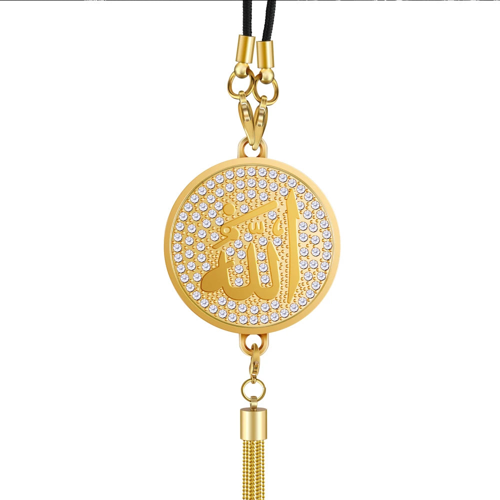 Car Hanging Pendent Arabic Muslim Islamic God Allah Badges Logo Auto Interior Rearview Mirror Ornaments Decoraction Accessories