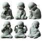 1Pcs Garden Decor Cute Buddha Stone Statue Little Buddhist Monk Buddhism Figurines Zen Garden Ornament Meditation Aquarium Decor
