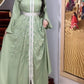 India Turkey Muslim Abaya Dresses Women Elegant Diamond Wedding Evening Party Dress Lace Belted  Abaya Morocco Caftan Robe