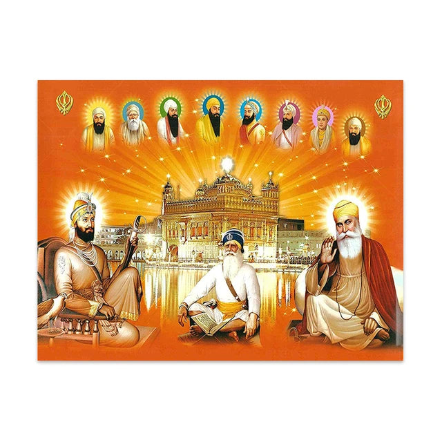 DIY 5D Diamond Painting The Unique Paintings Of Ten Sikh Masters full square/round Diamond Mosaic Religious Home Decor R276