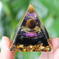 Energy Pyramid Orgonite Reiki Natural Amethyst Ball Healing Crystals Chakra Tool Ornaments Resin Stones Craft Kids Gift Pyramid