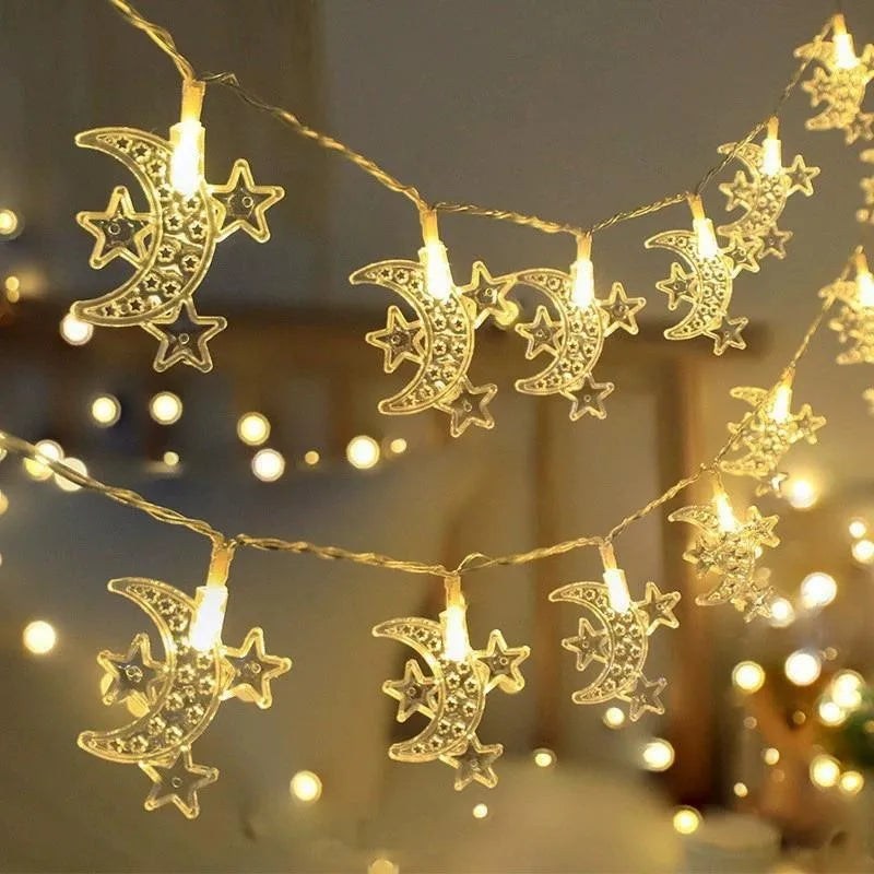 2026 Ramadan Decoration Led Light Star Moon String Light Hari Raya Ramadan Light Lampu Party Eid Mubarak Decoration Party Decor
