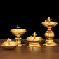 Golden Oil Lamp For Buddha With Glass Windproof Cover,Metal Buddhist Lantern Burner,Religious Candlestick Item