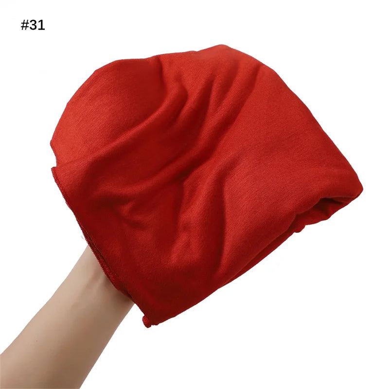 80*180cm Modal Rayon Cotton Muslim Jersey Hijab Women Solid Color Scarf Ramadan Long Shawl Plain Soft Turban Wraps Headband