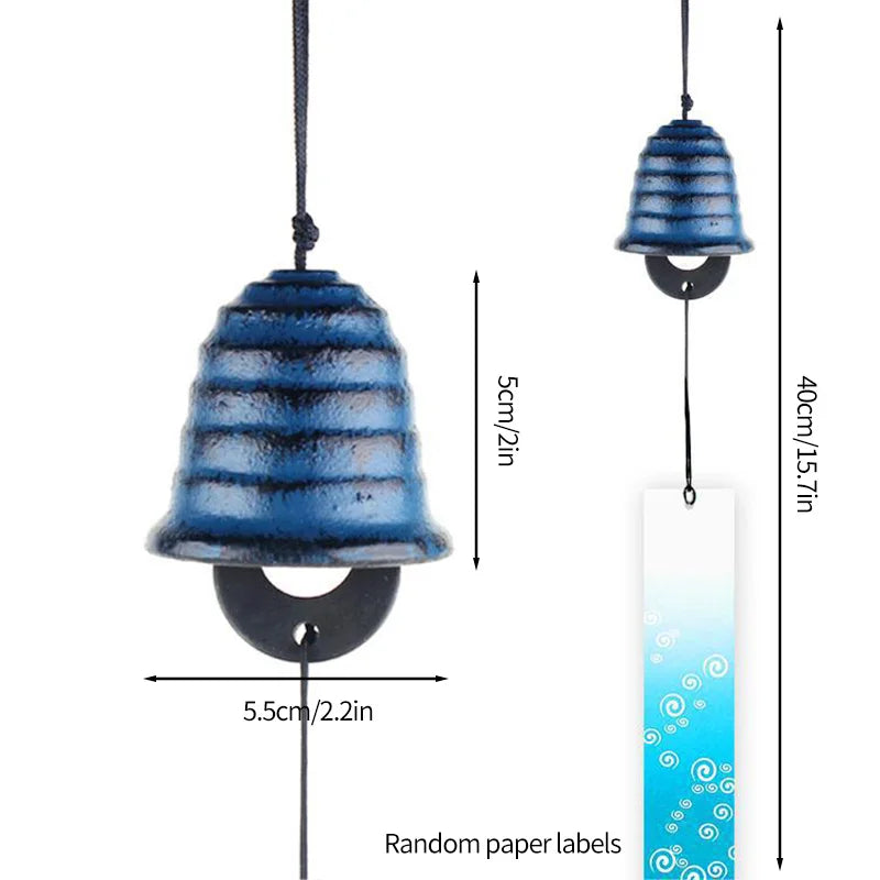 Japanese Wind Chimes Cast Iron Wind Bells Hanging Pendant Feng Shui Good Luck Temple Wind Bells Outdoor Home Garden Decoration