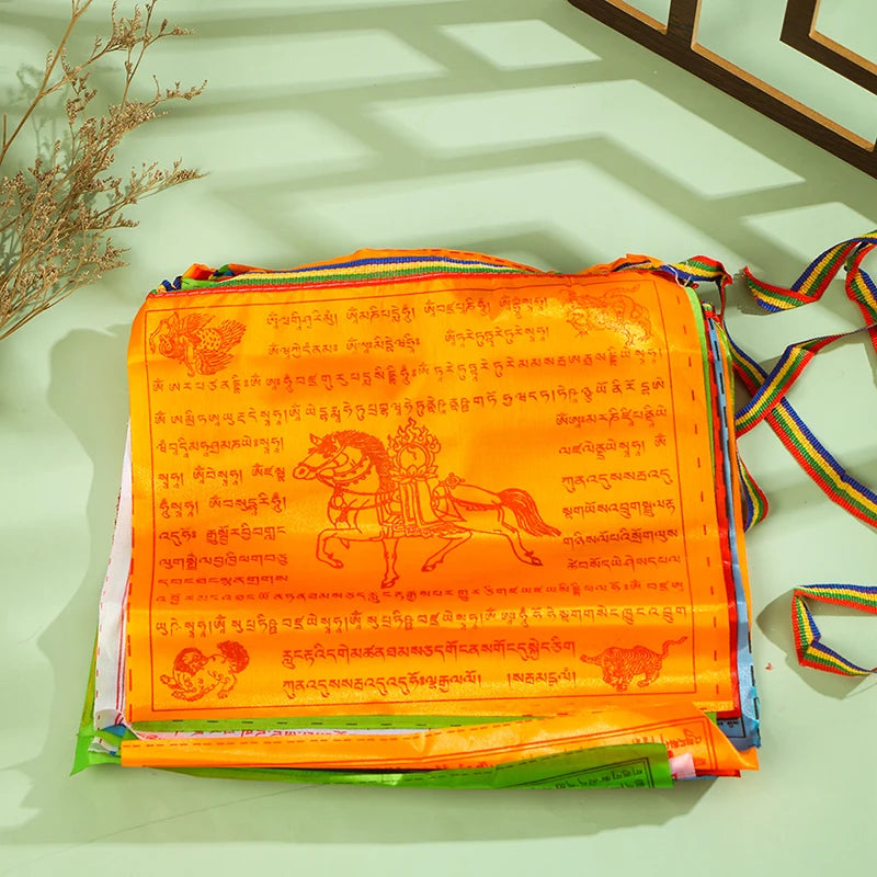 8.4m 28cm*25cm 1Set 30pcs Tibetan Buddhist Prayer Flags 5 Colors Fabric Craft Polyester Tibet Style Decorative Flag