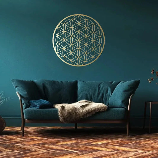 Ramadan&Eid Special  Flower of Life Metal Wall Art for Bedroom and Living Room Decor,Lotus Design as Accent Piece Above Couch