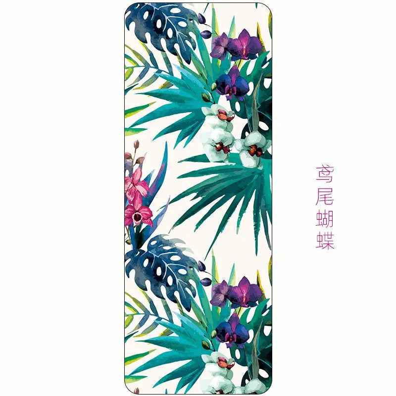 Zen Rhyme 1mm Natural Rubber Suede Yoga Mat Foldable Portable Anti-Slip Drape Gym Meditation Fitness Workout Gymnastics