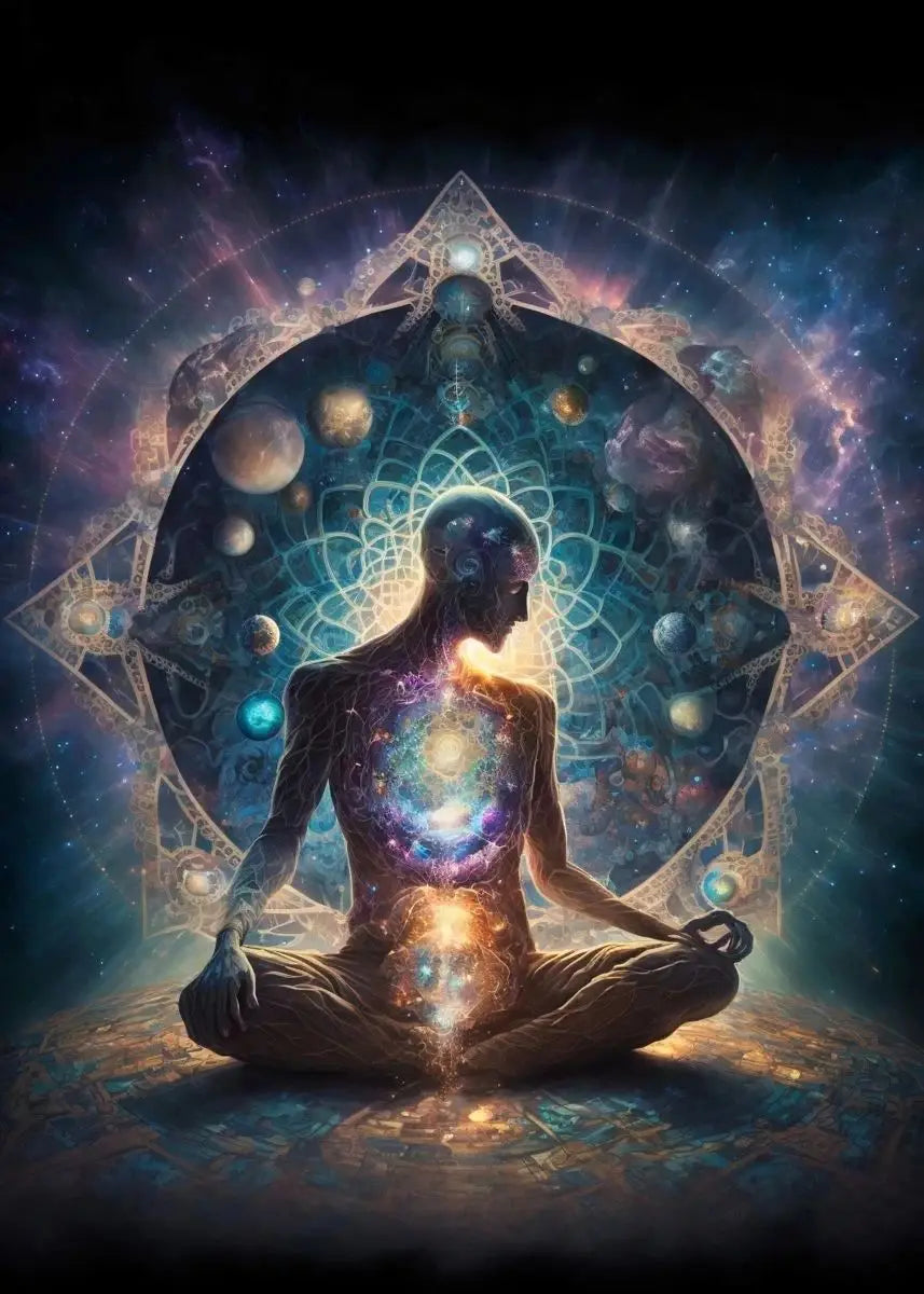 Universe Mysteries Meditation Chakras Indian Buddha Classic Religion Art Canvas Painting Abstract Figure Poster Print Home Decor