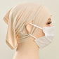 Jersey Cotton Muslim Women Under Hijab Cap With Ear Hole Inner Hijab Cap Round Forehead Underscarf Bonnet Femme Musulman
