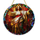Art Deco Acrylic Religious Jesus Sun Catcher,Wall Hanging Decorative Sign for Home & Garden, Multipurpose Religious Theme Plaque