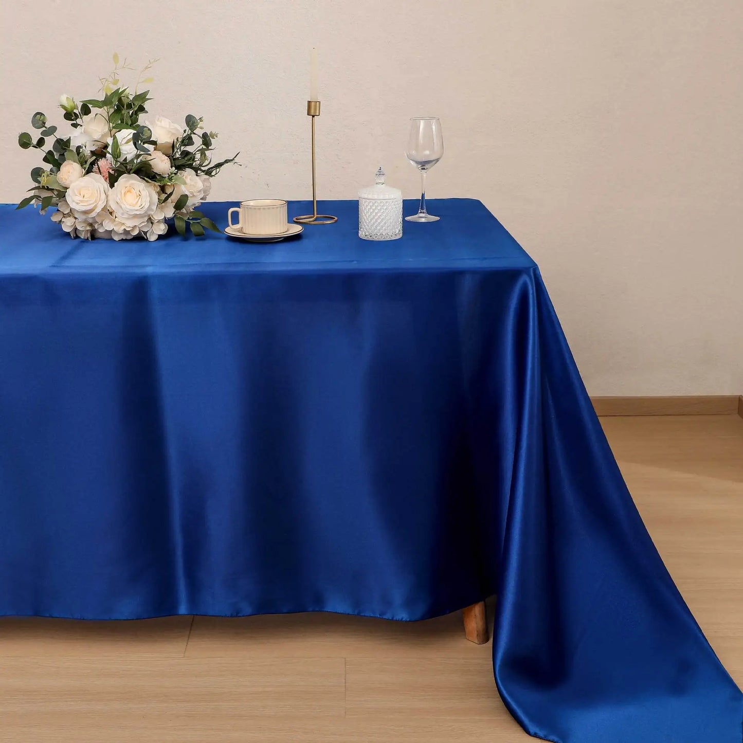 Rose Gold Satin Tablecloth,Nordic Style Elegance Wedding Dust-Proof Table Cover,For Dinning Birthday Party Tabletop Decor