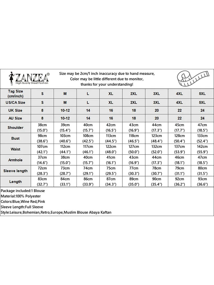 ZANZEA O Neck Islamic Hijab Abaya Blusas Solid Raglan Sleeves Casual 2024 Fall Long Tops Women Pleated Muslim Fashion Blouses
