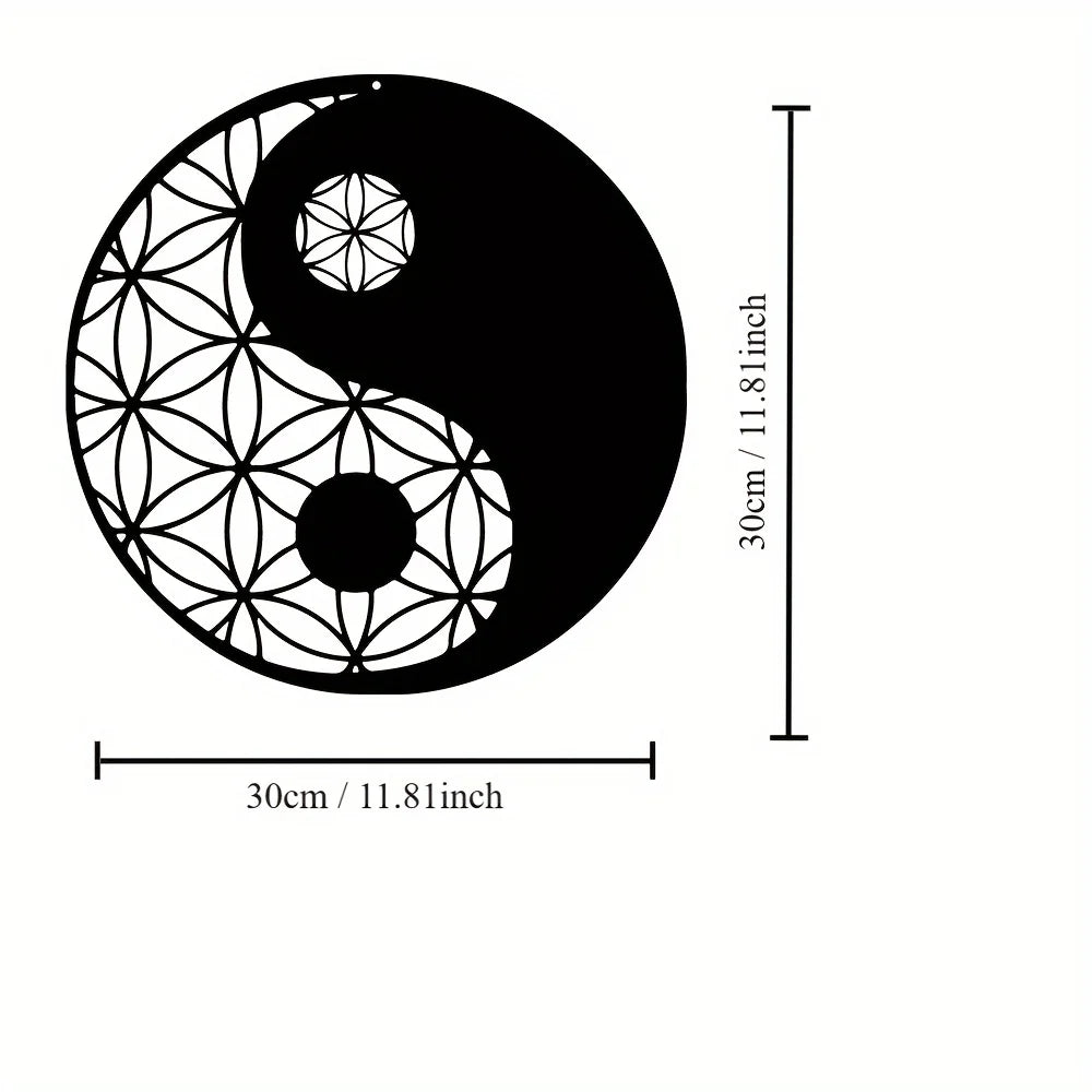 Metal Yin Yang Decoration, Metal Wall Art, Sacred Wall Art, Zen Wall Decoration, Geometric Metal Wall Decoration, Wall Hanging