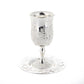 Golden Silver Cup Plated Kiddush Nickel Plated Wine Cup With Saucer Judaica Shabbos Wine Cup Passover For Shabbat Havdalah Gift