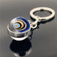 Blue Türkiye Eye of Evil Key Chain Pendant Double Crystal Glass Ball Pendant Metal Key Chain Pendant