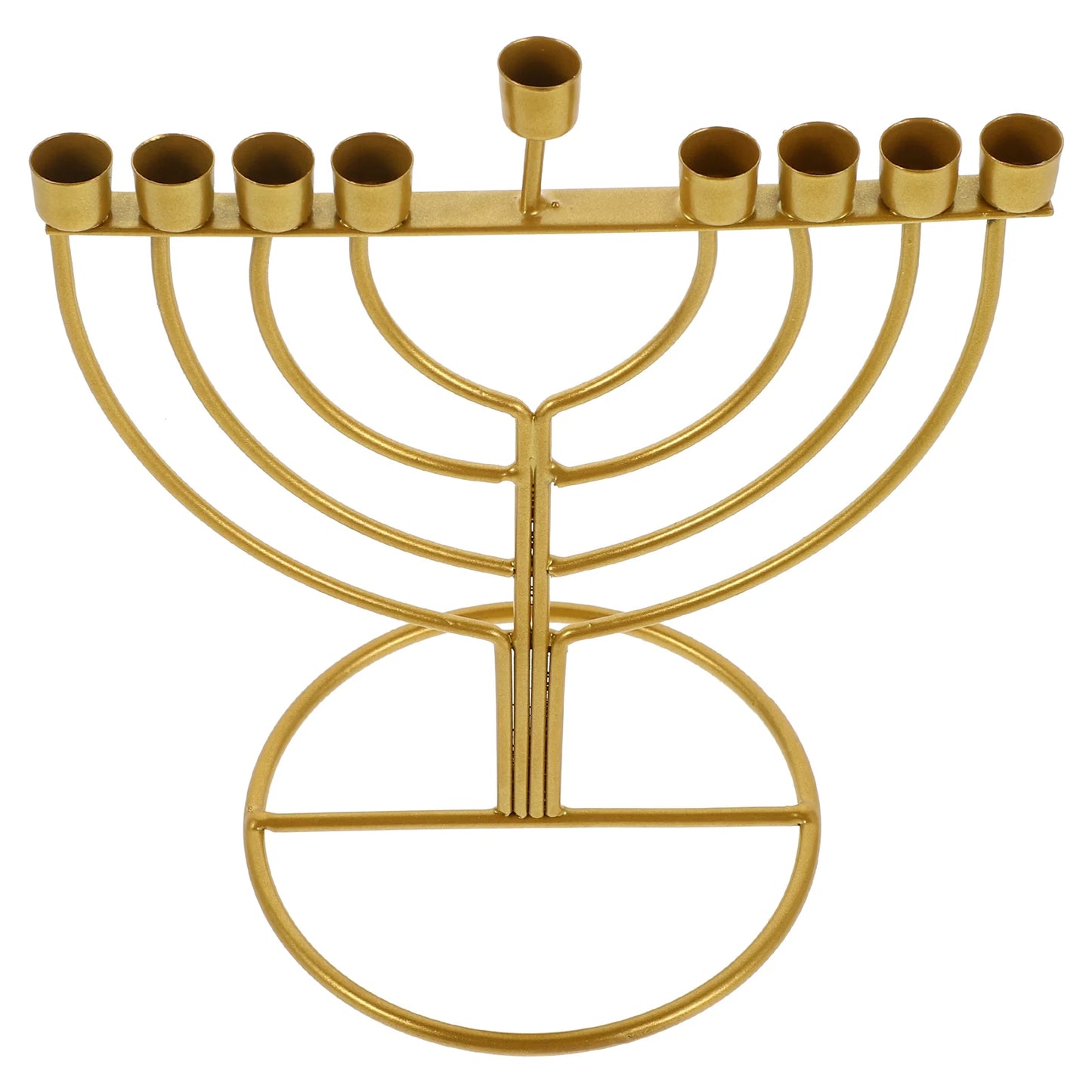 1pc 9-Branch Pillar Stand Hanukkah Menorah Holder Religious Hanukkah Candlestick Ornament Jewish Festival Supplies
