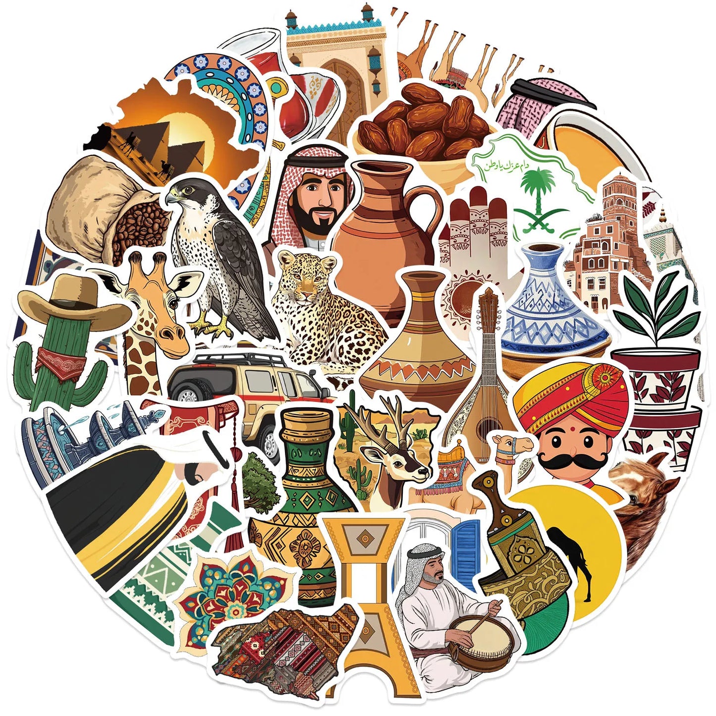 10/25/50pcs Graffiti Middle East Arabic Style Art Stickers for DIY Decor Guitar Phone Laptop Suitcase Notebook Scrapbook