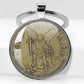 25mm/30MM Archangel Saint Michael Protect Me Holy Shield Angel Protection Glass Pendant Christian Keychains Jewelry Gift
